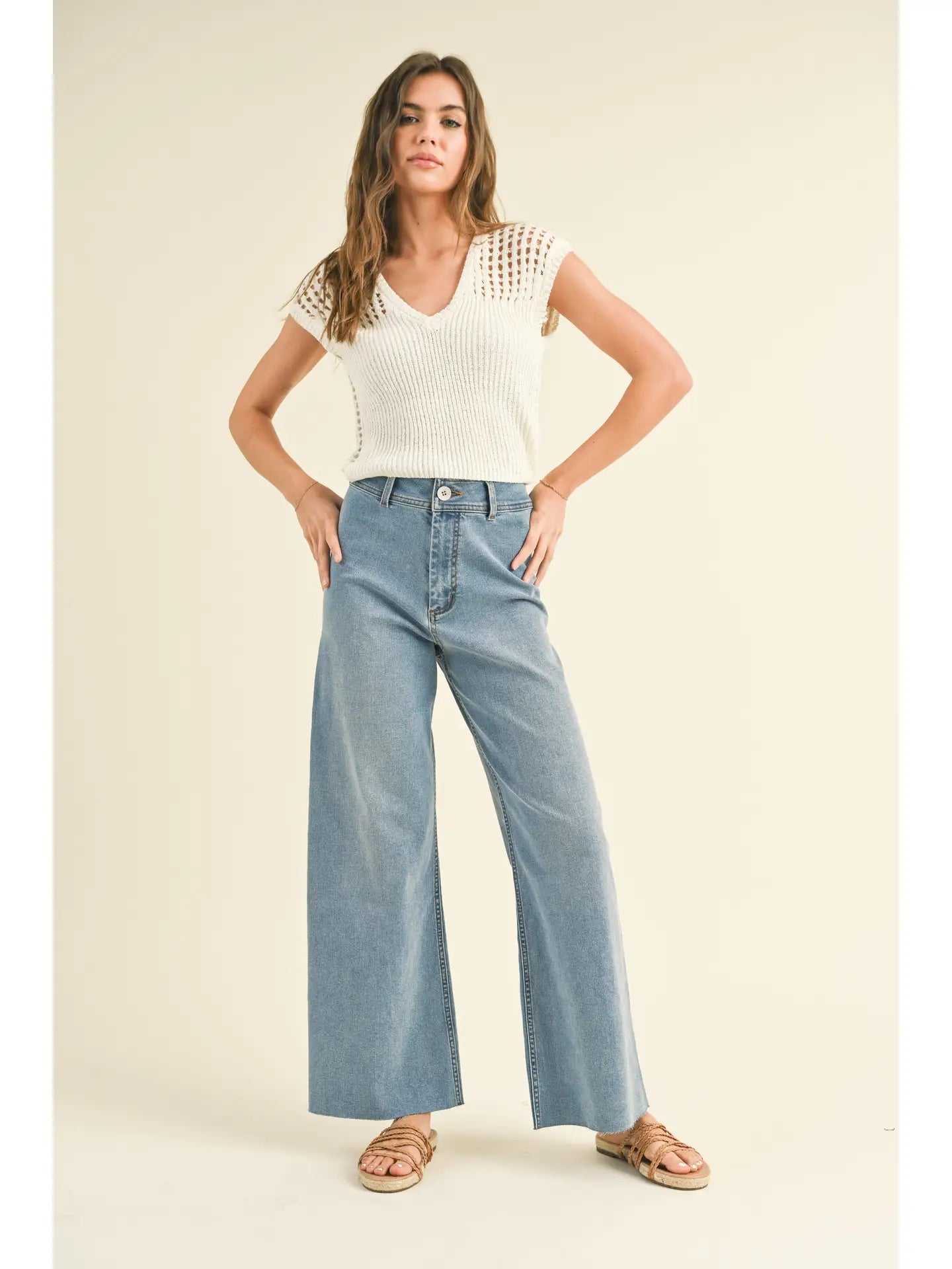Wide Leg Denim Pant
