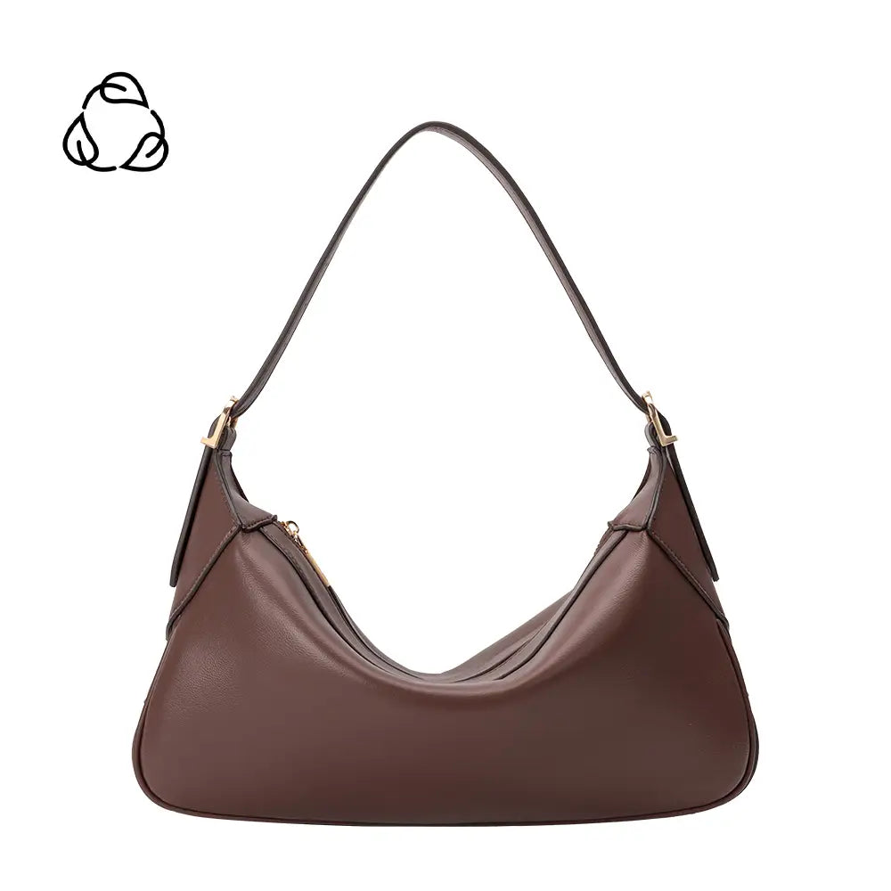 Nicolette Espresso Vegan Shoulder Bag