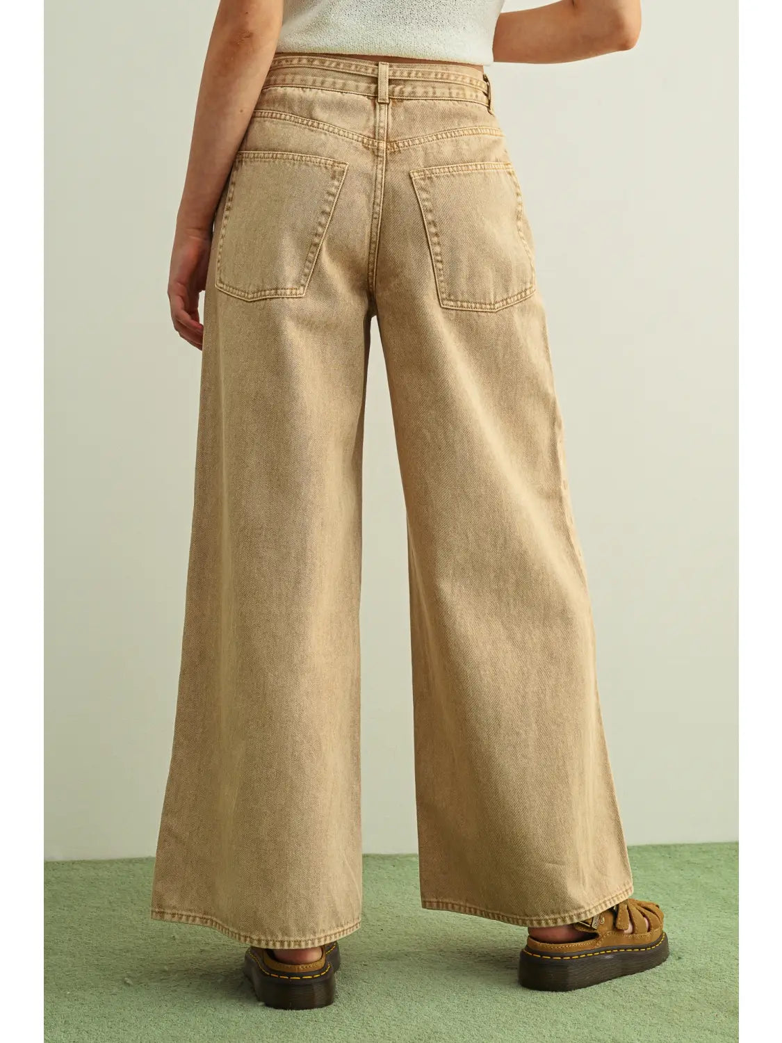BELTED TIE PANTS