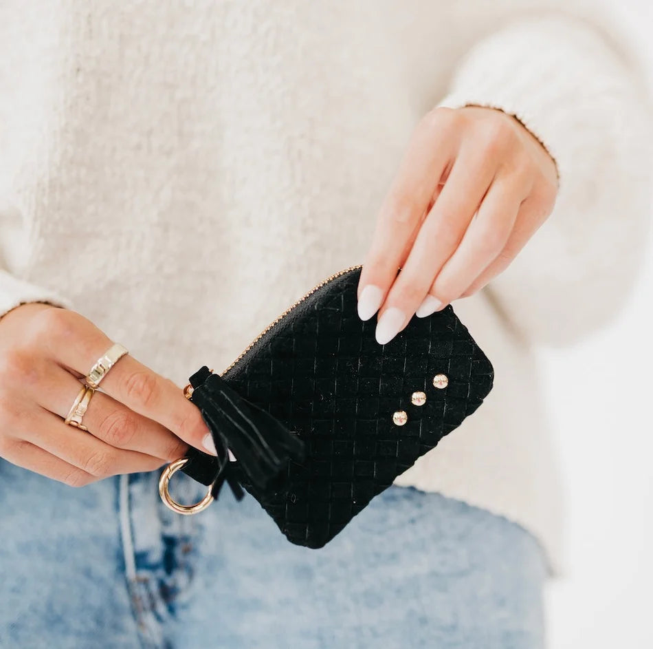 PARIS SUEDE CARD WALLET