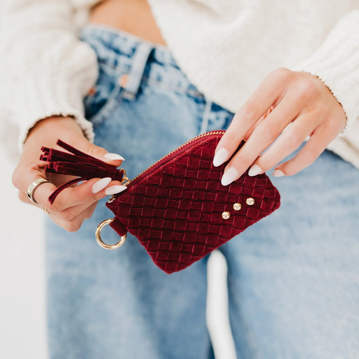 PARIS SUEDE CARD WALLET
