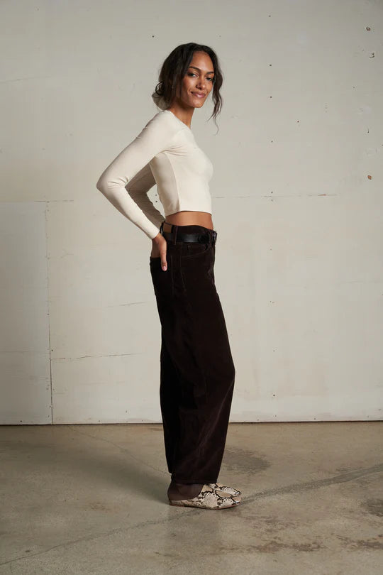 Sienna Luxe Rib Crewneck Crop Top