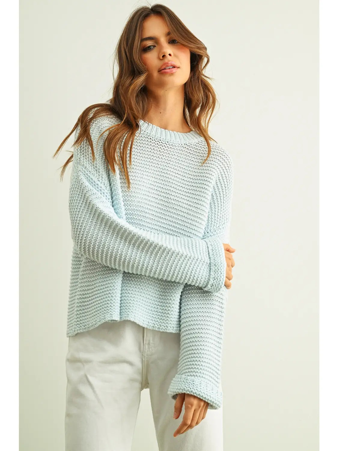 Powder Blue Round Neck Sweater