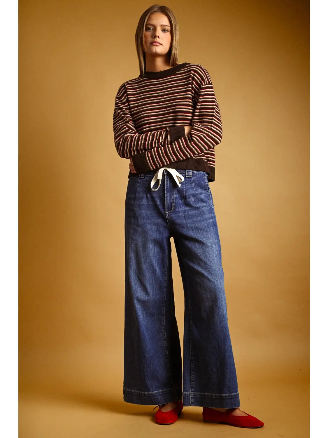 STRIPED ROUND NECK KNIT