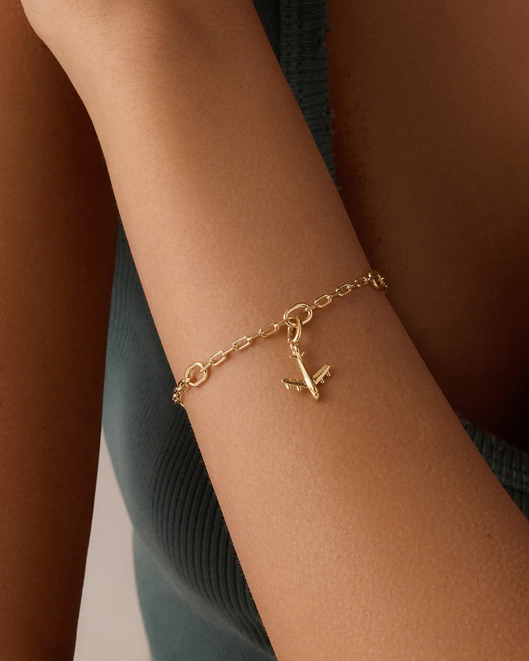 Airplane Parker Charm Gold