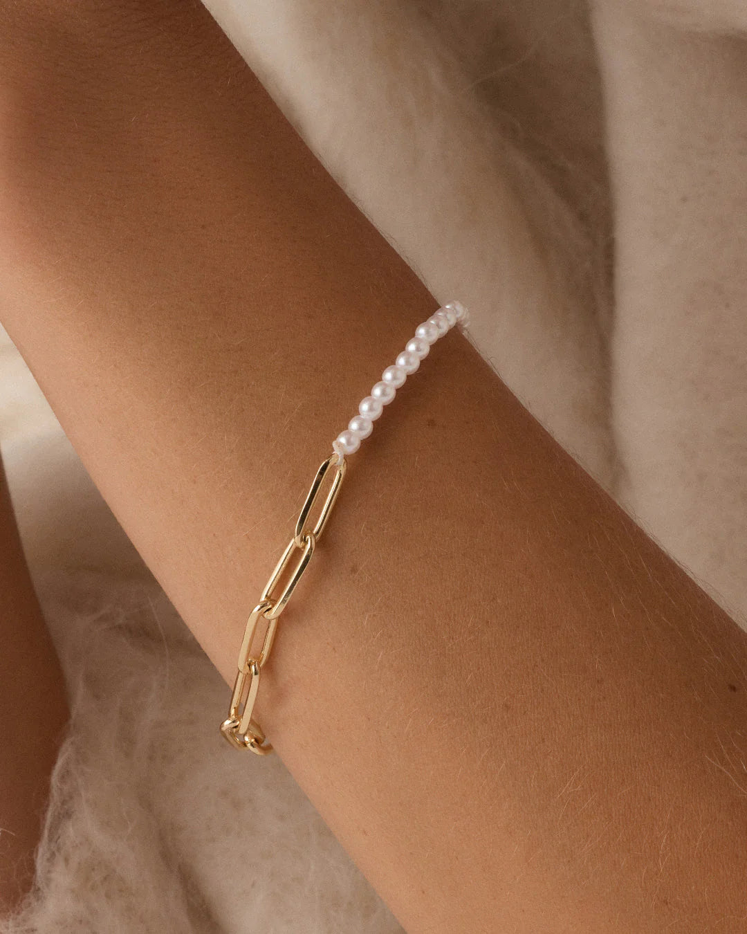 Florence Pearl Chain Bracelet Gold