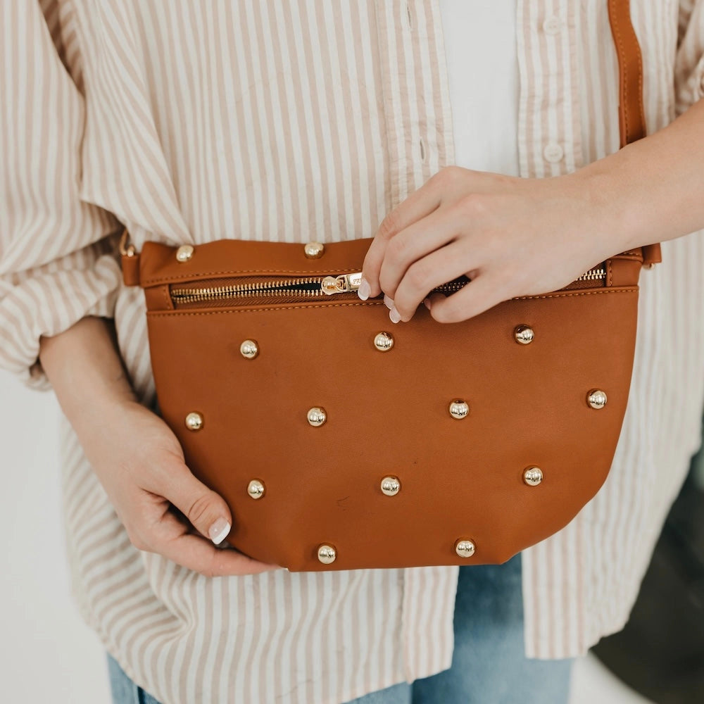 Westlyn Chic Gold Studded Bum Bag