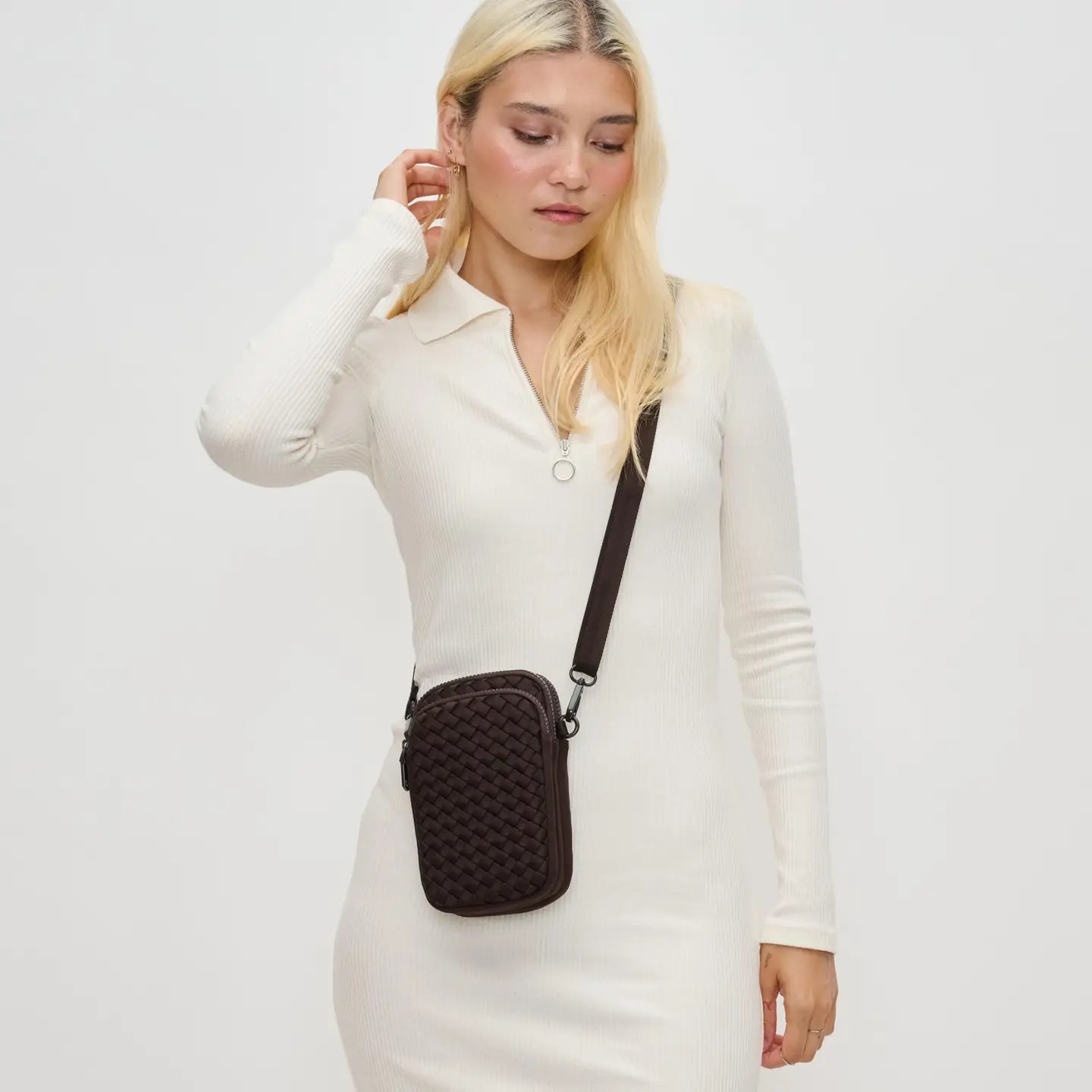 Divide & Conquer Woven Neoprene Crossbody Chocolate