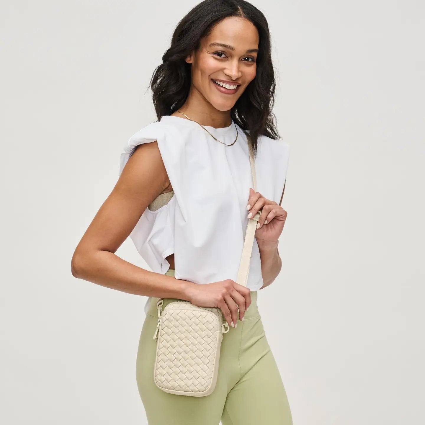 Divide & Conquer Woven Neoprene Crossbody Cream