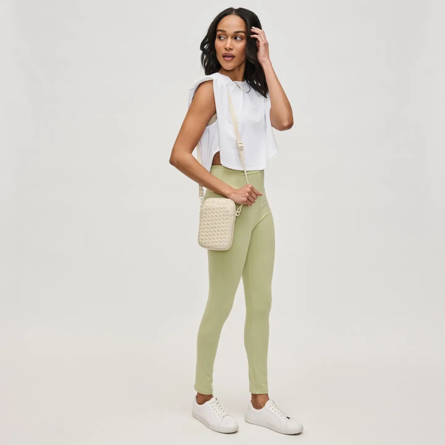 Divide & Conquer Woven Neoprene Crossbody Cream