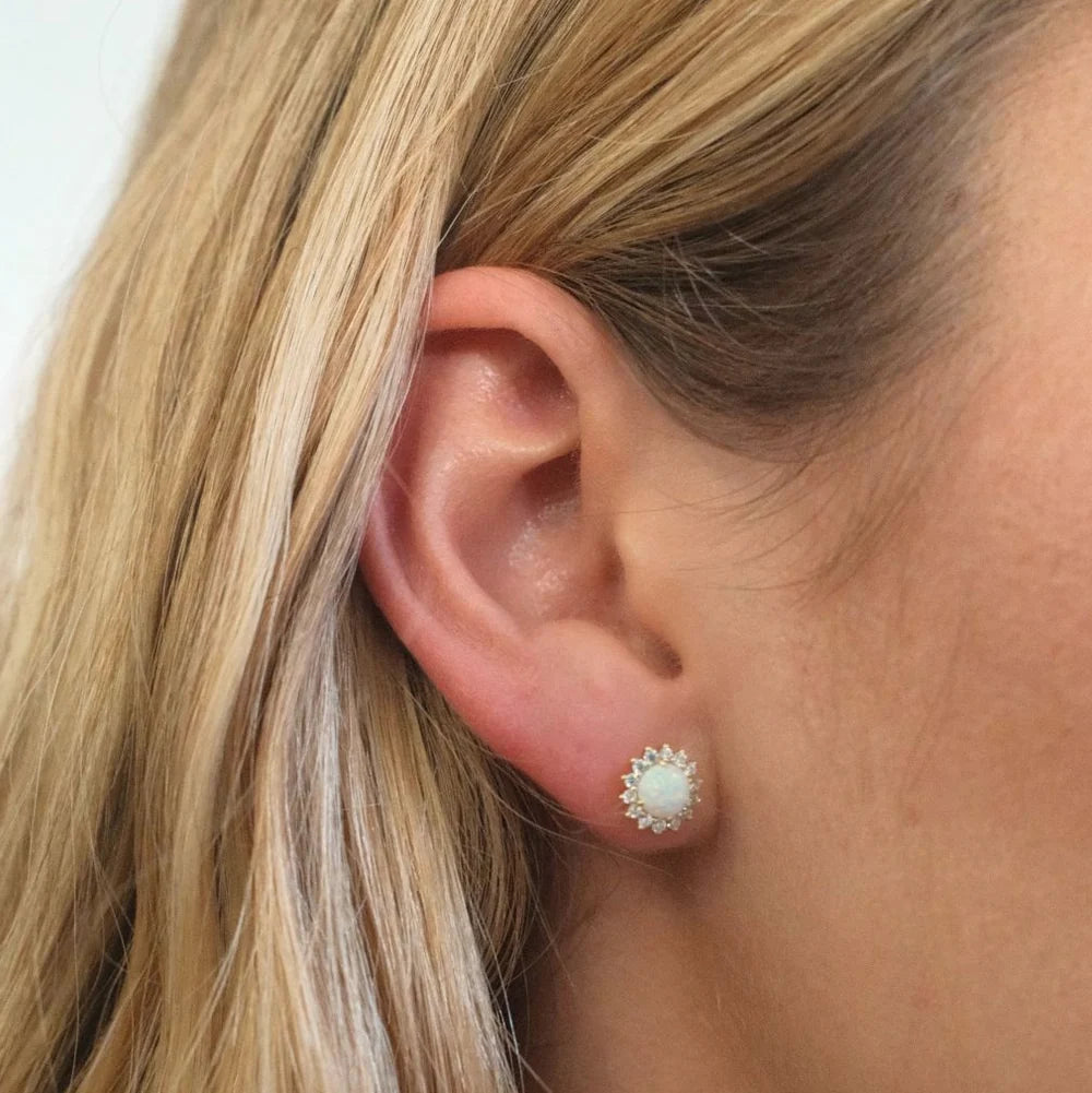 Elara Opal Studs Gold