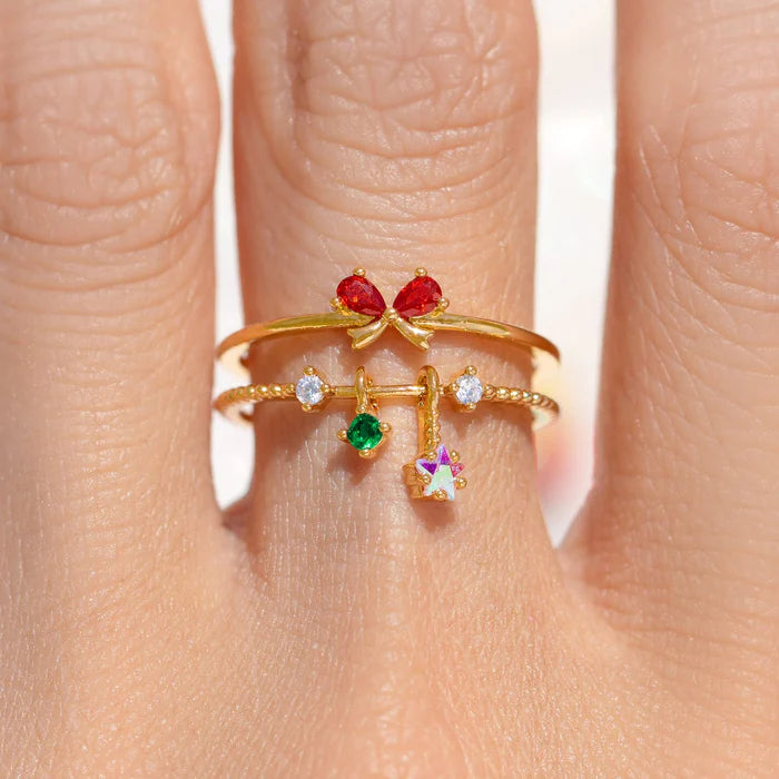 Fa La La Bow Adjustable Ring Gold
