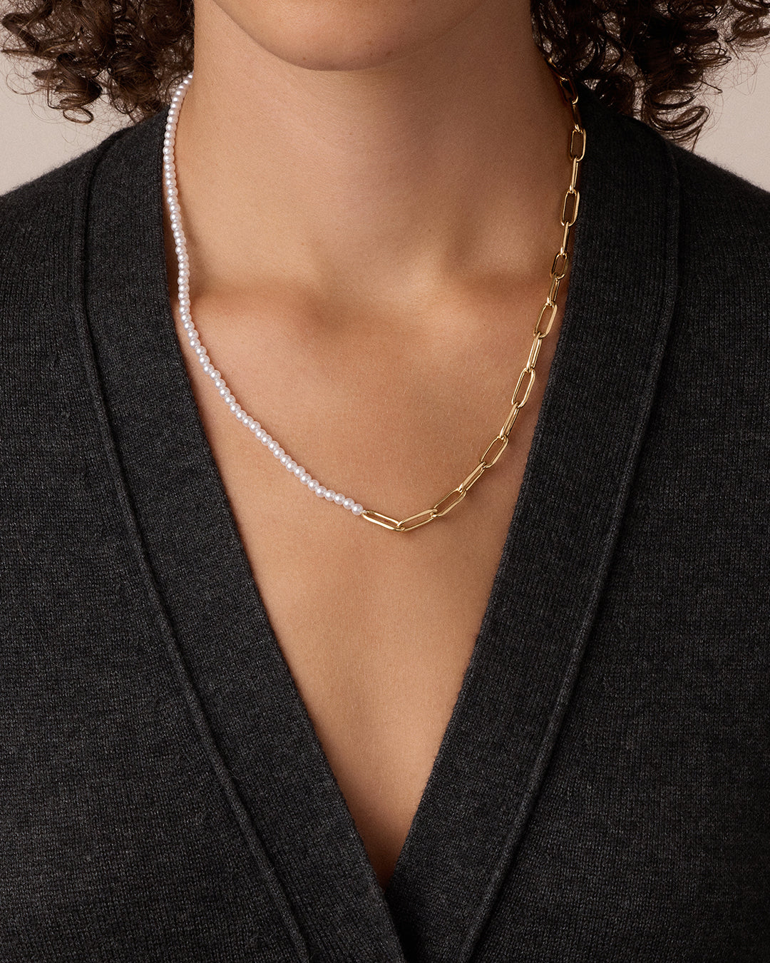 Florence Pearl Chain Necklace Gold