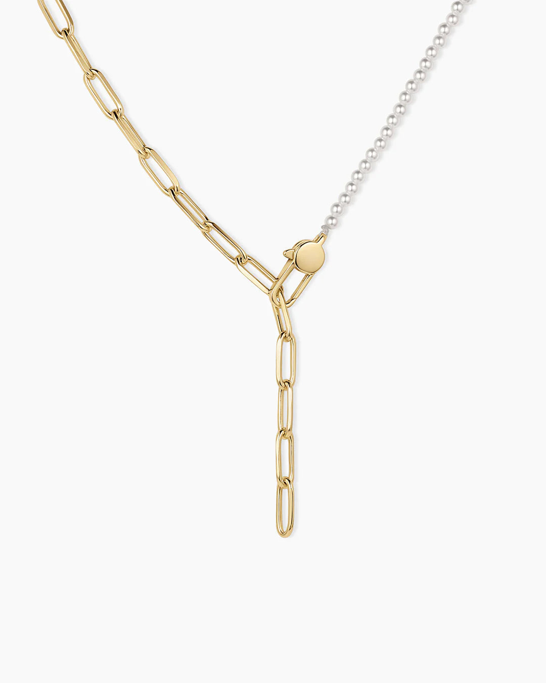 Florence Pearl Chain Necklace Gold