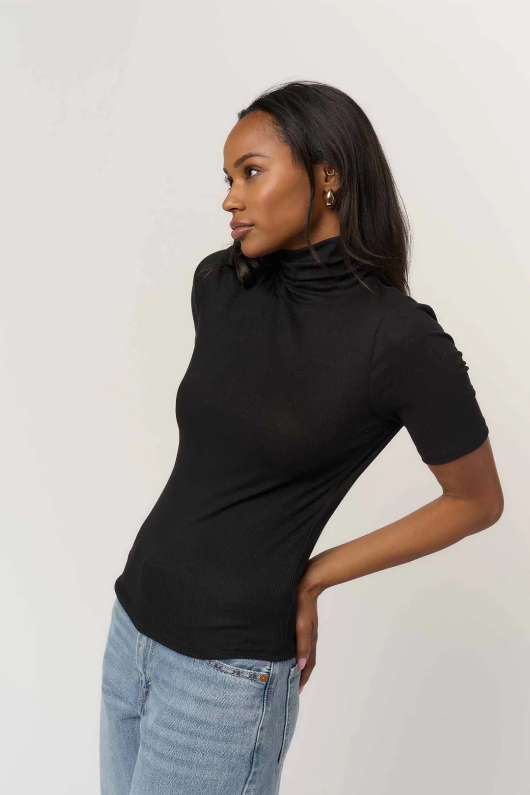 Jesllyn Turtleneck Rib Tee