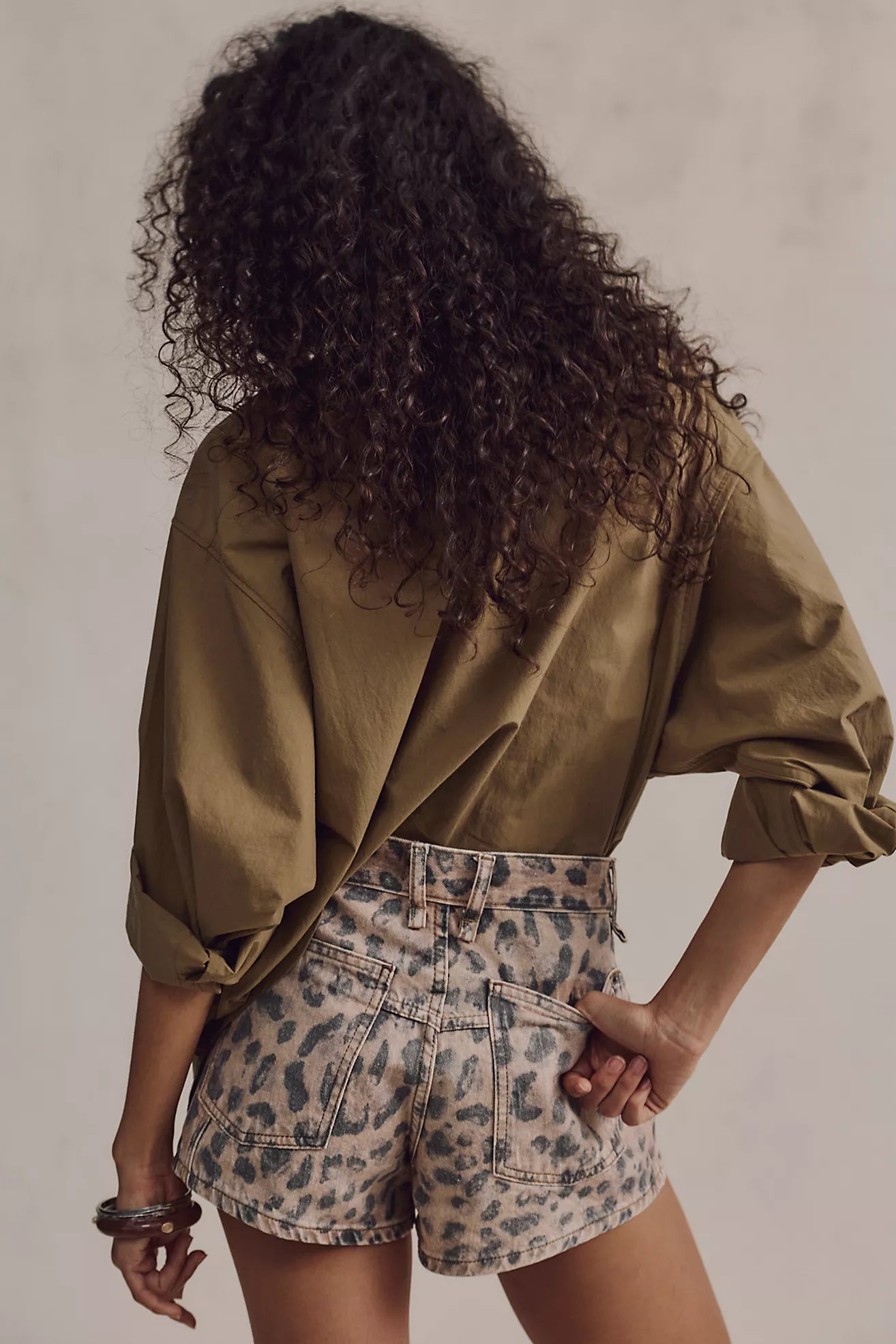 Now or Never Printed Denim Short