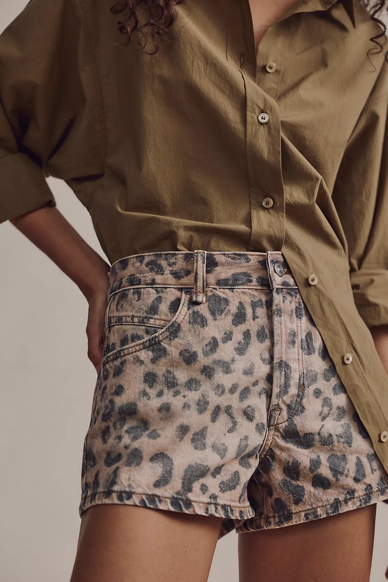 Now or Never Printed Denim Short