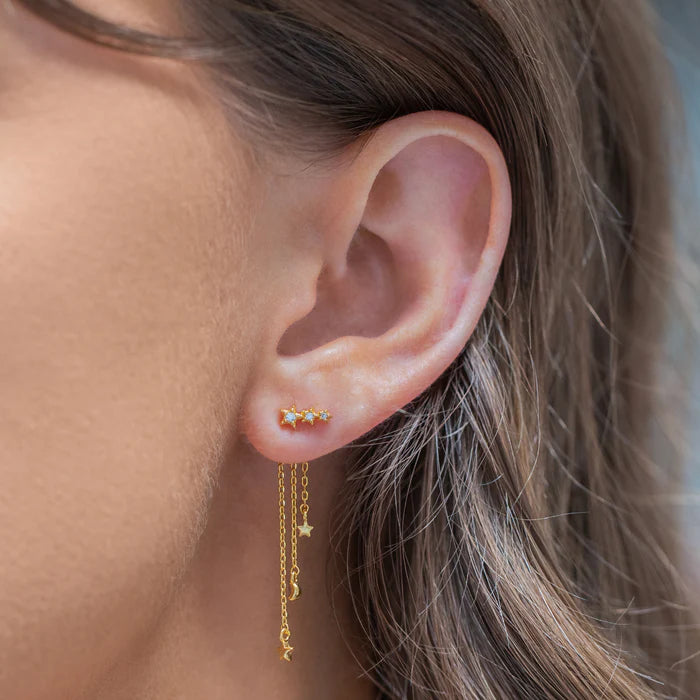 Meteor Shower Dangle Earrings Gold