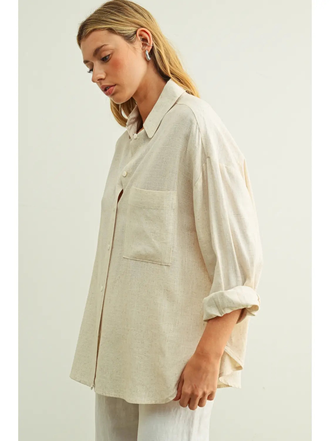 Oatmeal Button Long Sleeve