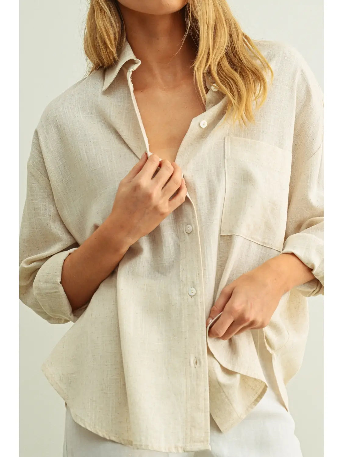 Oatmeal Button Long Sleeve