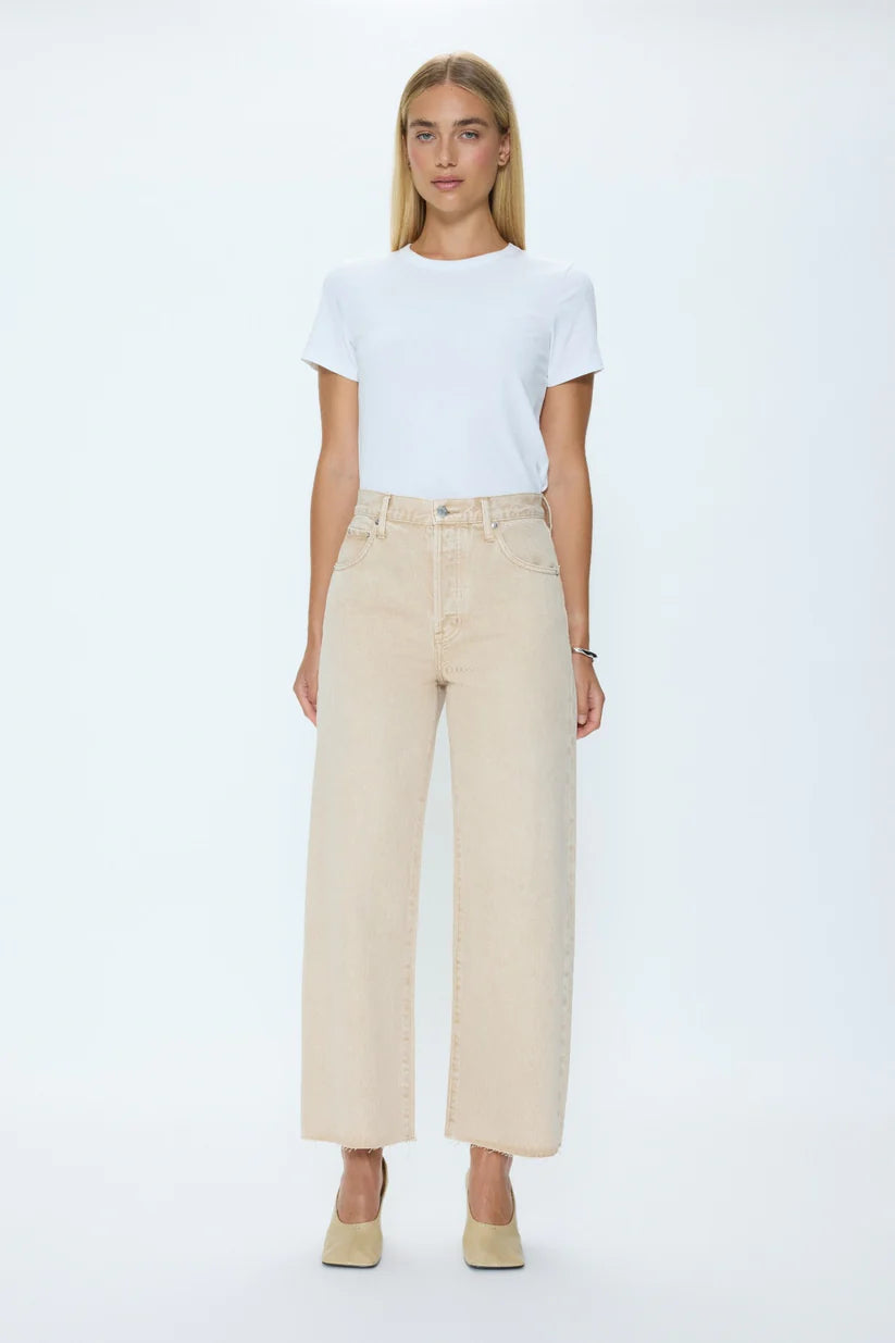 Tate Crop High Rise Bowed Wide Leg
