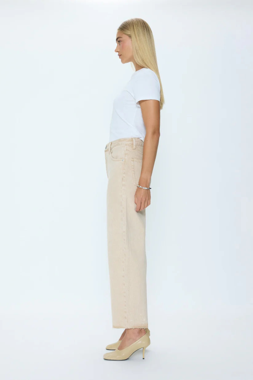 Tate Crop High Rise Bowed Wide Leg