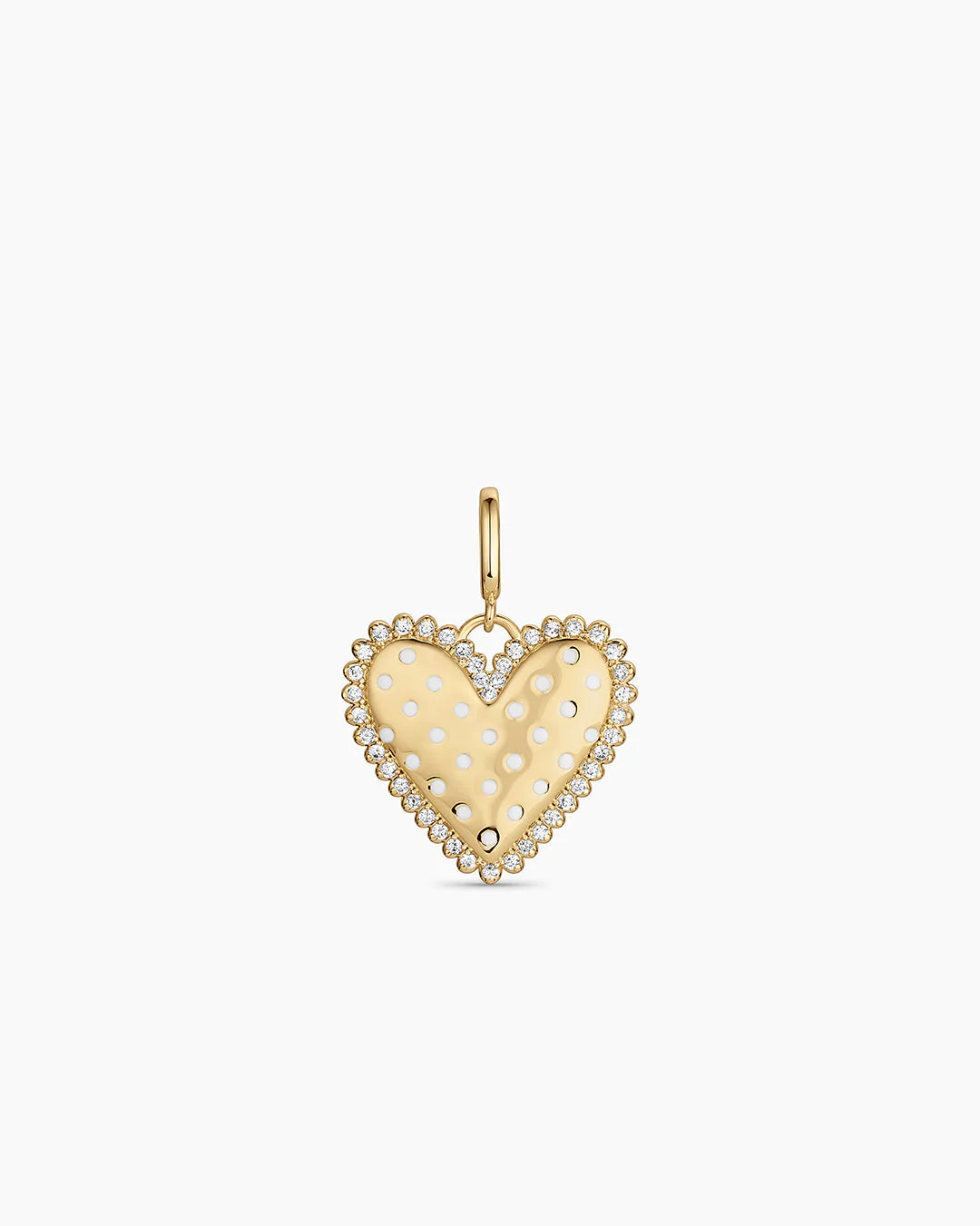 Vintage Heart Dot Parker Charm Gold