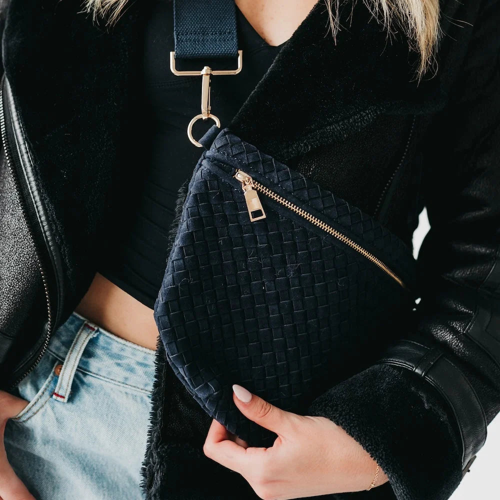 WESTLYN SUEDE WOVEN BUM BAG
