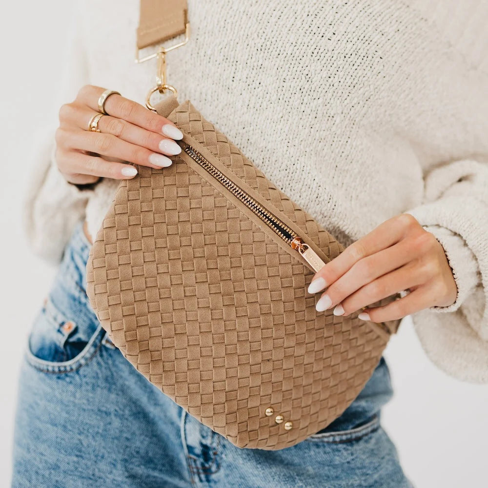 WESTLYN SUEDE WOVEN BUM BAG