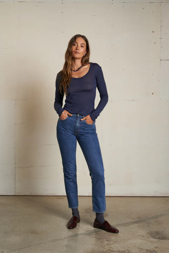 Angie French Jersey U Neck Tee