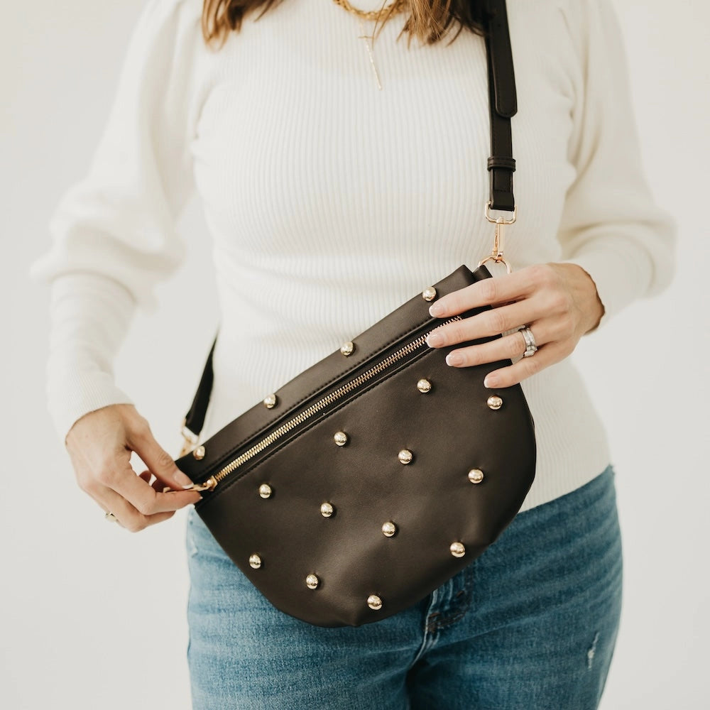 Westlyn Chic Gold Studded Bum Bag