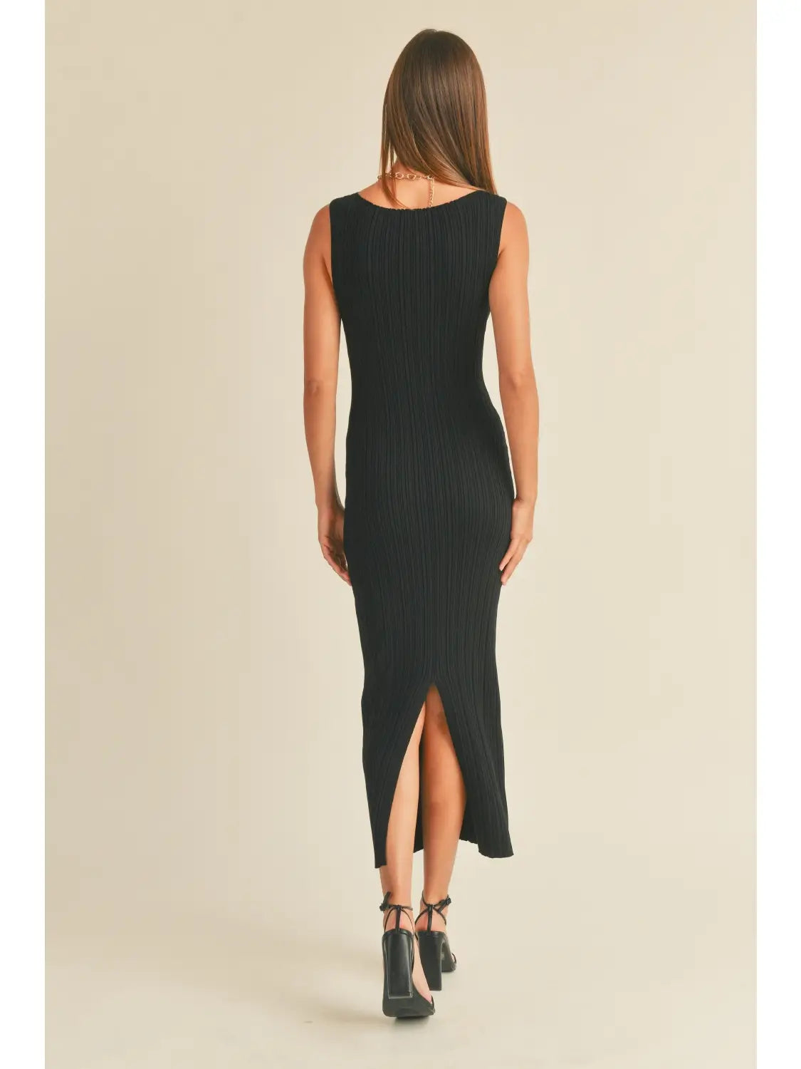 Black Rib Knit Maxi