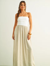 Two Tone Rib Linen Dress