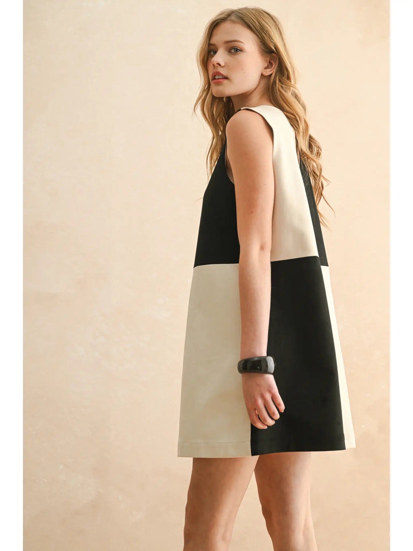 Suede Color Block Dress