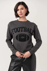 Flocked Football Sweatshirt