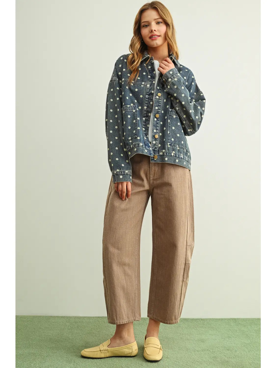 Polka Dot Denim Jacket