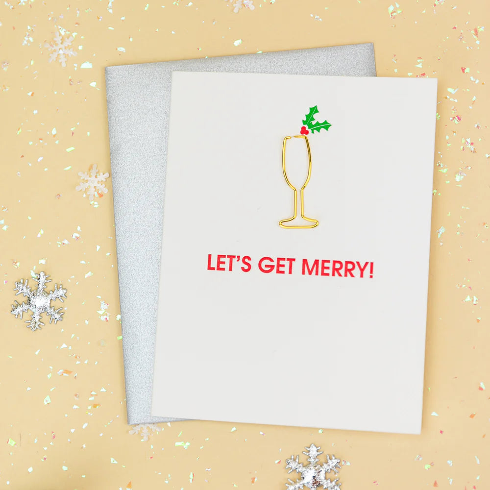 Let's Get Merry Paper Clip Greeting Card