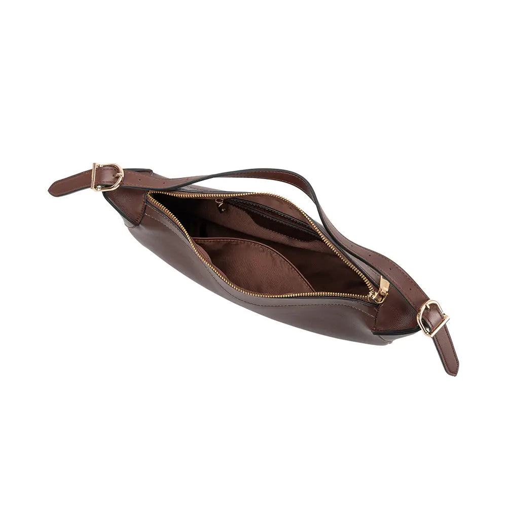 Nicolette Espresso Vegan Shoulder Bag