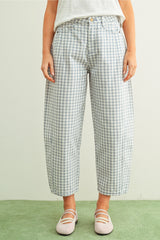 MINI CHECKER BARREL PANTS