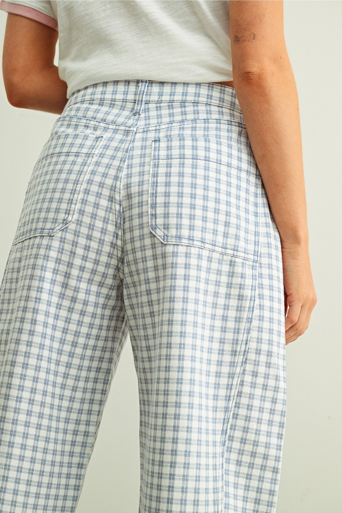 MINI CHECKER BARREL PANTS