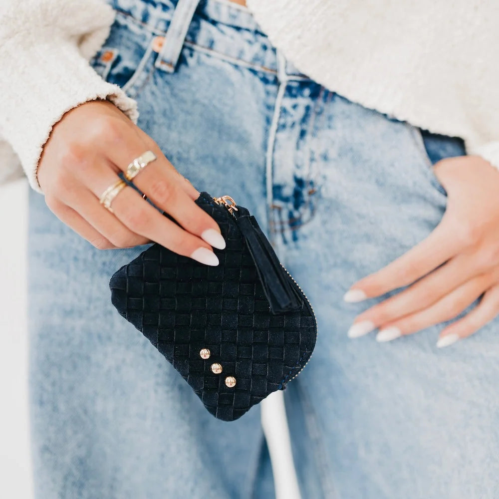 PARIS SUEDE CARD WALLET