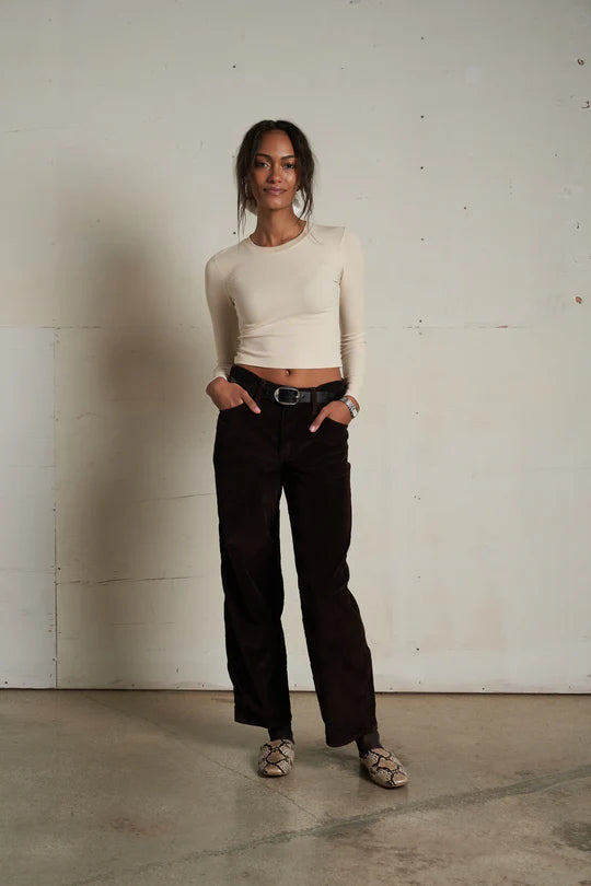 Sienna Luxe Rib Crewneck Crop Top