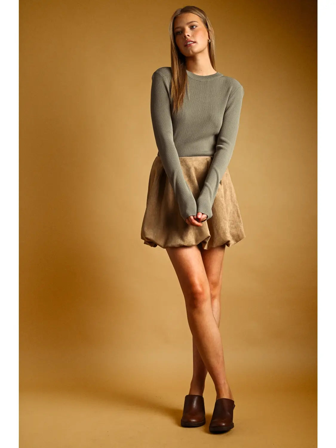 LONG SLEEVE RIB BASIC TOP