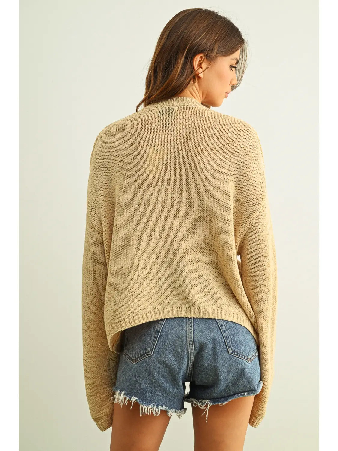 Beige Basic Knit Top