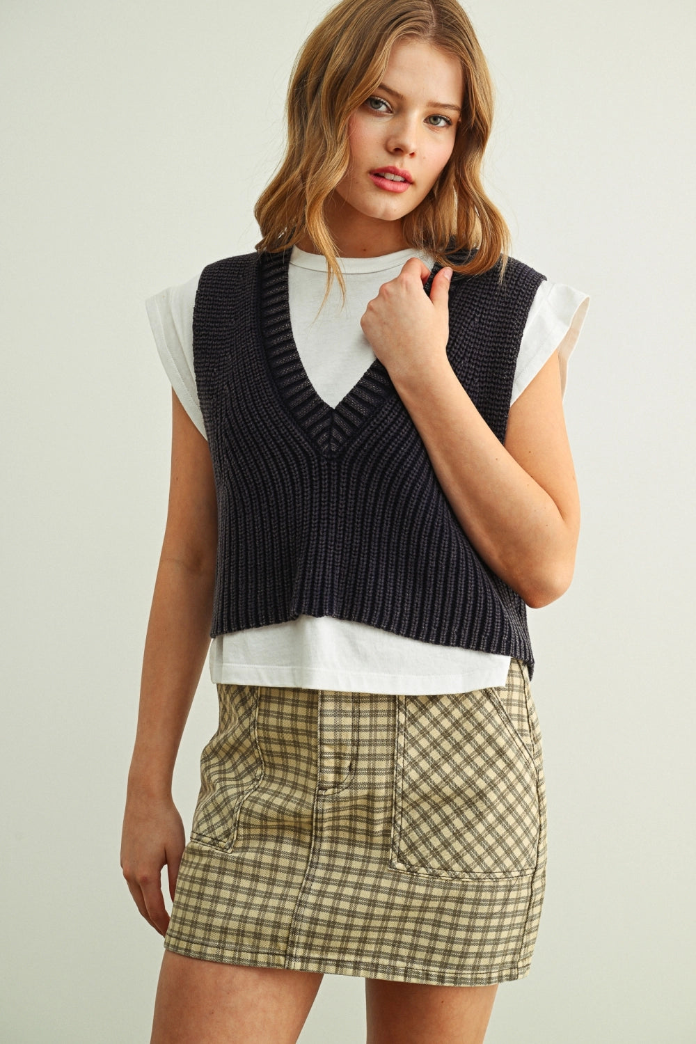 SWEATER VEST WITH SHORT SLEEVE TEE