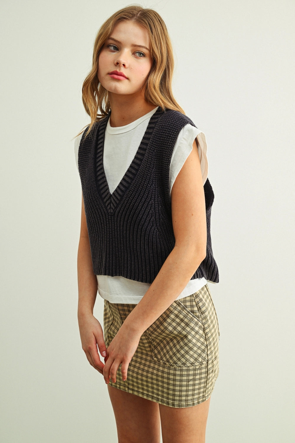 SWEATER VEST WITH SHORT SLEEVE TEE