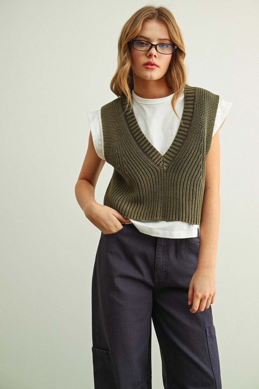 SWEATER VEST WITH SHORT SLEEVE TEE