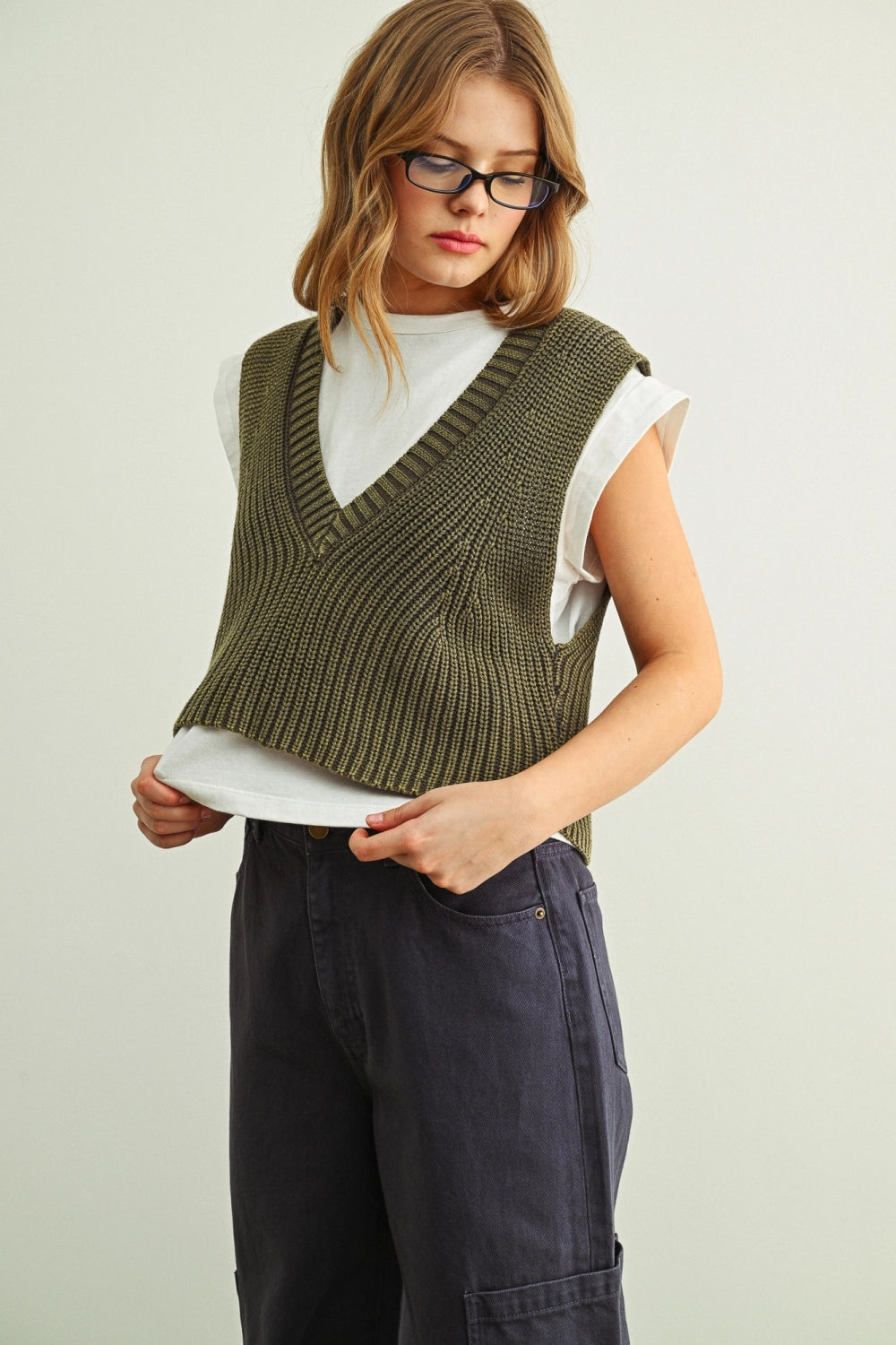 SWEATER VEST WITH SHORT SLEEVE TEE