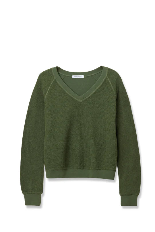 Zuri Reverse Fleece V Neck Sweatshirt