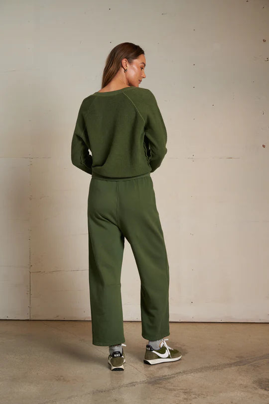 Zuri Reverse Fleece V Neck Sweatshirt